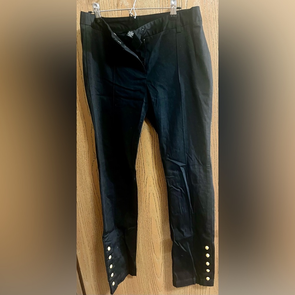 INC International Concepts Black Pants with Gold Accents